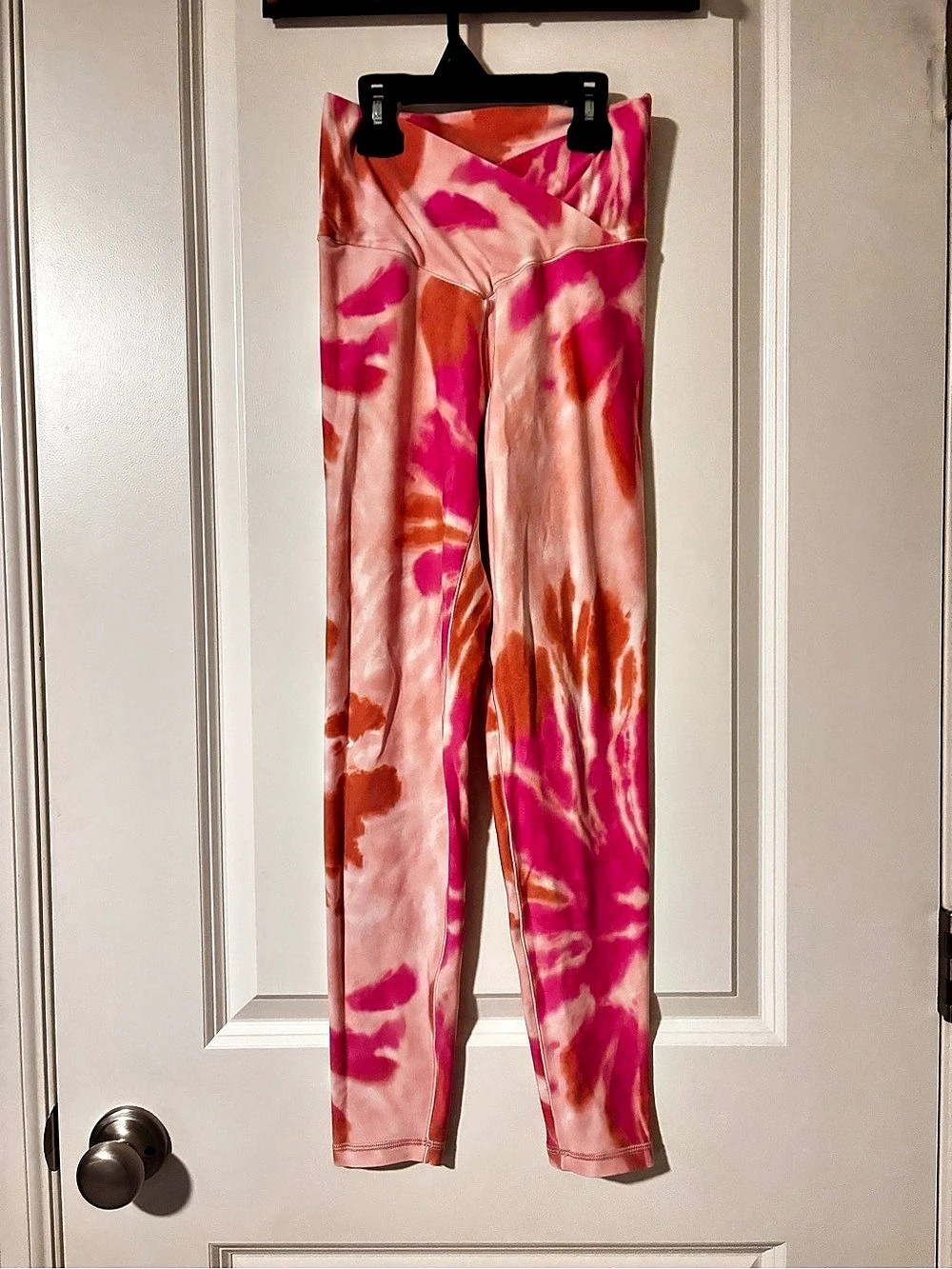 Aerie OFFLINE Real Me High Waisted Crossover Legging Pink & Orange tie dye